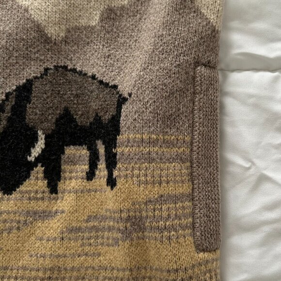 PENDLETON TAN BUFFALO WESTERN AUTHENTIC WOOL MEN'S SWEATER XXL 2XL - RARE!!! - Picture 6 of 9